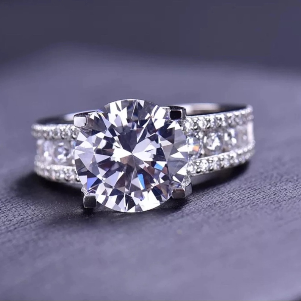 🔥5CT Certified Lab Grown Round Cut Cow Head Wedding Ring Size 7